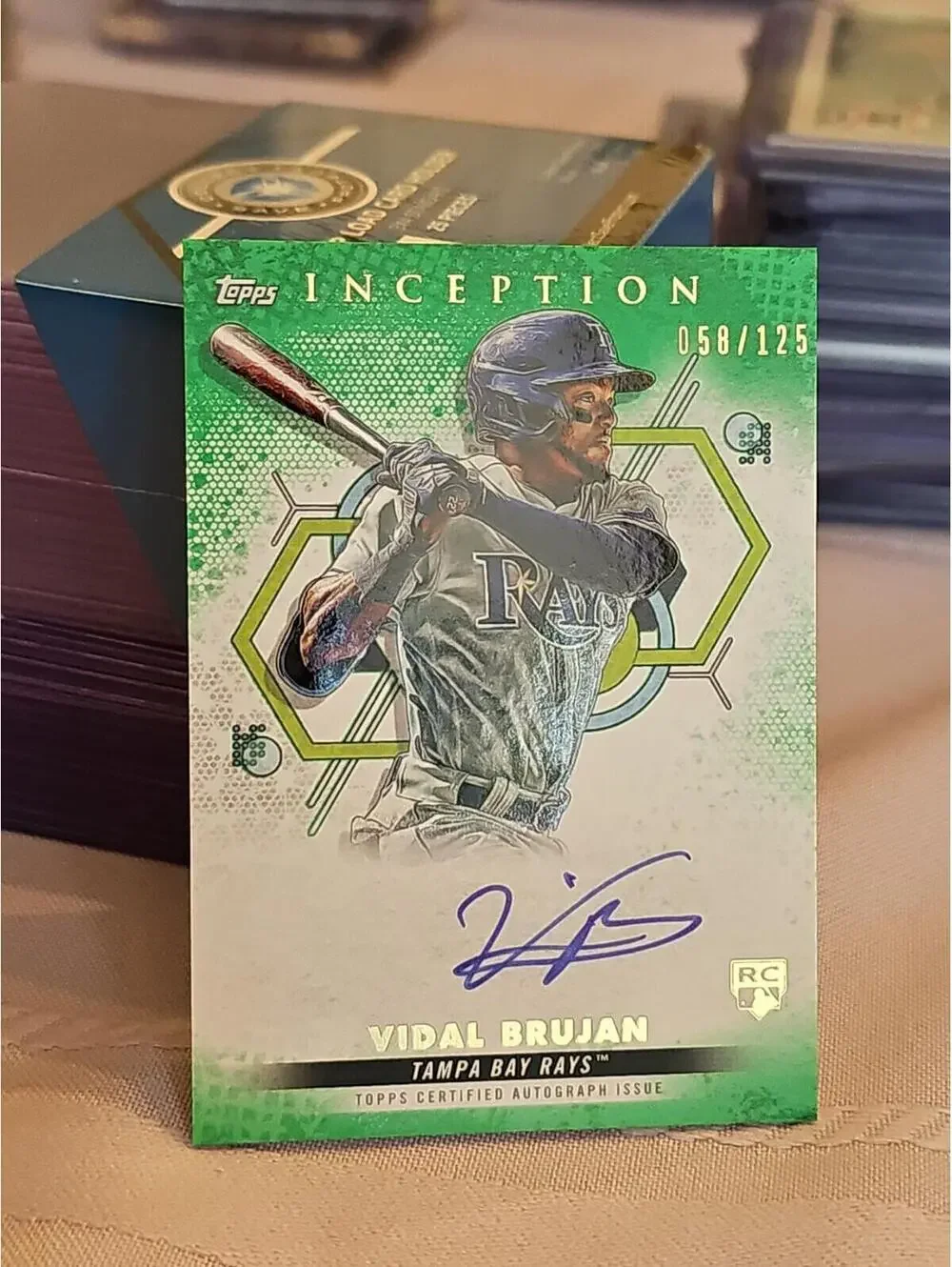 2022 Topps Inception Vidal Brujan Auto Green 58/125 On Card Auto RC